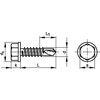 ST4.8x16mm SN SELF-DRILL HEXWASHER SCREW BZP thumbnail-1