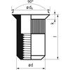 10-OCSH-45 BLIND CSK RIVET NUTOPEN SER. SHANK BZP (BX-250) thumbnail-2