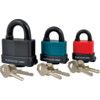 69mm PU COAT LAM. STEEL PADLOCK-BLACK thumbnail-0