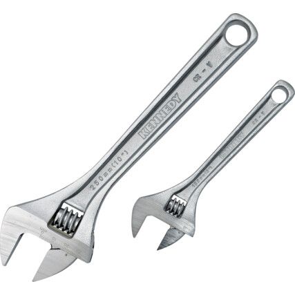 10" / 6" CHROMED FINISH ADJUSTABLE WRENCH SET