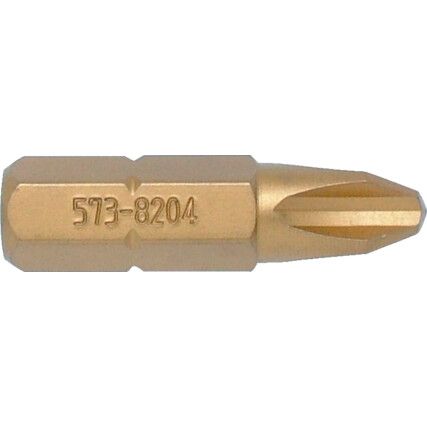 No.4 CR/PT TiN COATED S/DRIVER BIT 5/16" HEX STD