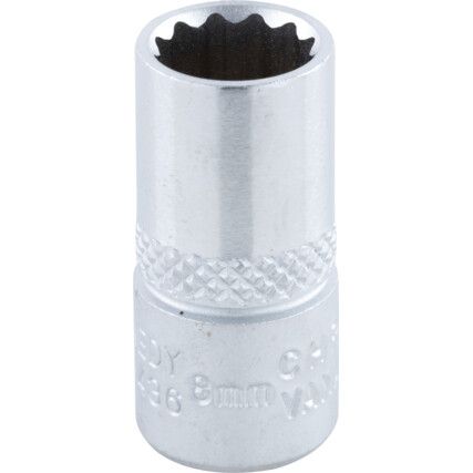 Hlavice nástrčné 12-hranné metrické  1/4"  8mm