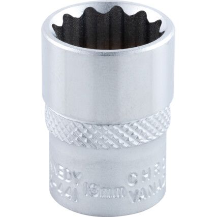 Hlavice nástrčné 12-hranné metrické  1/4"  13 mm