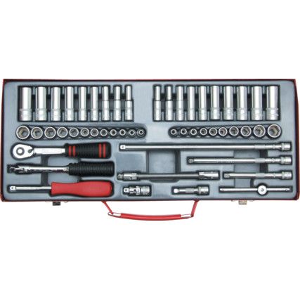 Sada hlavic TSD82MA 1/4" - metrický,palcový - 51.dílná sada