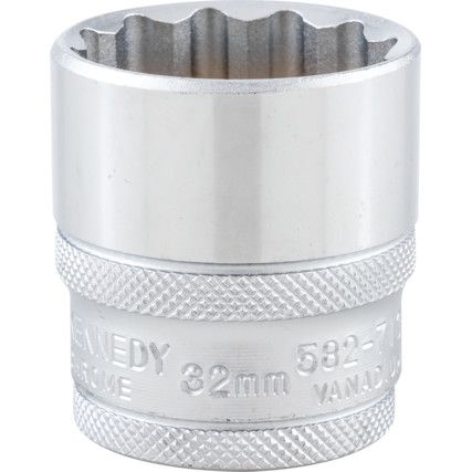 Hlavice nástrčná 12-hranná 1/2"  metrický 32 mm