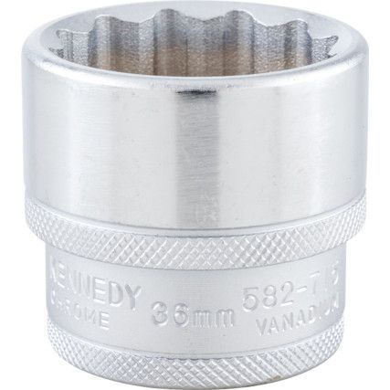 Hlavice nástrčná 12-hranná 1/2"  metrický 36 mm