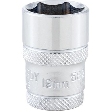 Hlavice nástrčná  6-hranná 1/2" metrický 19mm