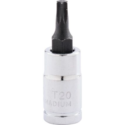 T20 TORX bit zástrčný hlavice 1/4"