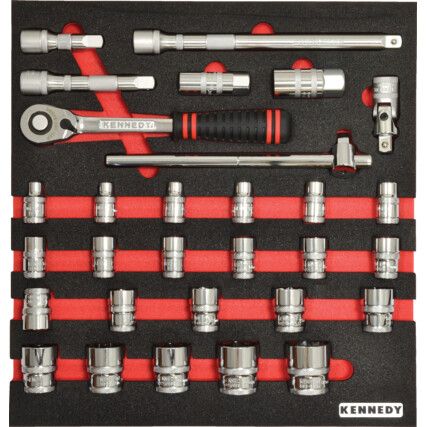 Gola sada 1/2" KEN-GRIP v pěně 30 ks