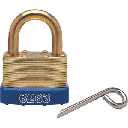 46x25mm LAMINATED BRASS 4No COMBINATION PADLOCK