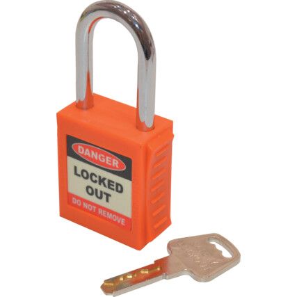 SAFETY PADLOCK KEYED DIFFERENTLY ORANGE