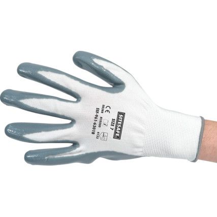 SITESAFE FLAT NITRILE COATED GLOVES    SZ.7