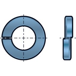 Single Coil Square Section Spring Washers, Metric thumbnail-0