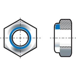 Nylon Insert Hexagon Full Nuts, Metric thumbnail-0