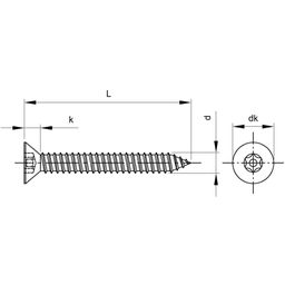 Security Self Tapping Screw, Inch - A2 Stainless, Torx Countersunk - DIN 7982-TX-PIN thumbnail-1