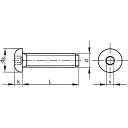 Hexagon Socket Head Button Screw, Metric, M6 thumbnail-1