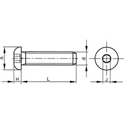 Socket Head Button Screw, UNC - Steel - Grade 10.9 - (Self Colour) - ISO 7380-1 thumbnail-2