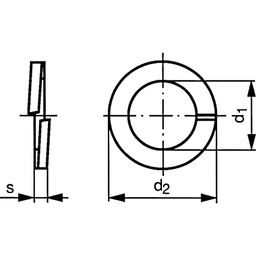 Single Coil Square Section Spring Washers, Metric thumbnail-1