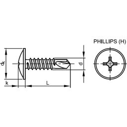 Self Drilling Screw, Metric - ZBP (Zinc Black Passivated) - Phillips Flange for Back Panels thumbnail-0