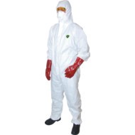 GUARD MASTER + DISP' HOODED COVERALL WHITE (L)